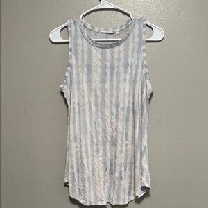Athleta White and Blue Tank Top Relaxed Fit